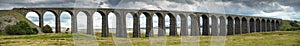 Panorama of Ribblehead Viaduct carrying the Settle to Carlisle r