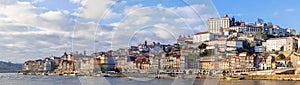 Panorama of the Ribeira District of the city of Porto, Portugal