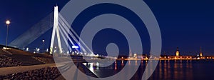 Panorama of Riga with bridge