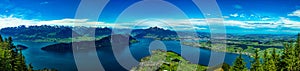 Panorama from Rigi with view of swiss alps. Holiday destination