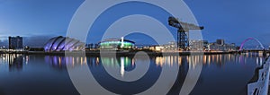 Panorama of the River Clyde including the SSE Hydro, SEC Armadillo, SEC Centre and the Arc photo