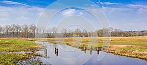 Panorama of the river Drentse Aa in the nature reserve of Oudemolen