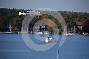 Panorama at the River Havel, Lake Wannsee in Autumn, Zehlendorf, Berlin