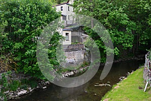 Panorama at the River Ilm in the Town Kranichfeld, Thuringia