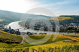 Panorama of the River Moselle, Germany, from the hills above Bernkastel-Kues