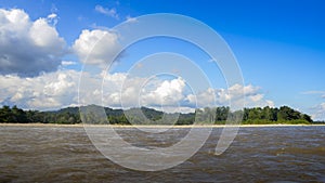 Panorama of River Napo in Ecuadorian section of the Amazonian rainforest