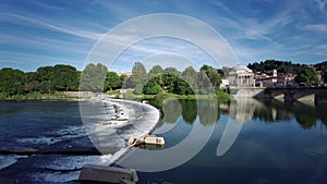 panorama of the river Po in Turin in beautiful sunny day