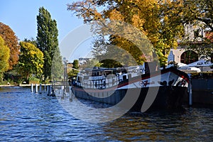 Panorama at the River Spree in Autumn in the Neighborhood of Koepenick in Berlin photo