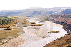 Panorama of river xilamulun in inner mongolia