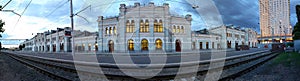 Panorama of the Rizhsky railway station in Moscow, Russia. It was built in 1901