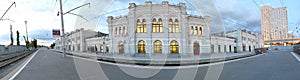 Panorama of the Rizhsky railway station (Rizhsky vokzal, Riga station) is one of the nine main railway stations in Moscow, Russia