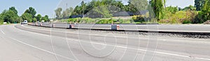 Panorama of a road repair