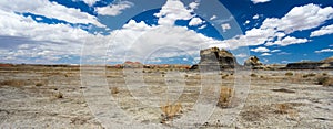 Panorama rock desert landscape in northern New Mexico