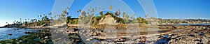 Panorama of Rock Pile Beach, Heisler Park and Laguna Beach, California