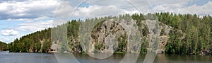 Panorama rocks on Yastrebinoe Lake, Karelia photo