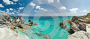 Panorama of rocky Bermuda coast