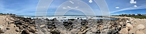 Panorama of a rocky coastline