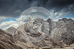 Panorama of the rocky scenario of Cima dei Preti mountain range