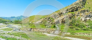 Panorama of the rocky valley