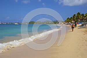 Panorama of Rodney bay in St Lucia, Caribbean
