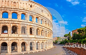Panorama of the Roman Coliseum, a majestic historical monument