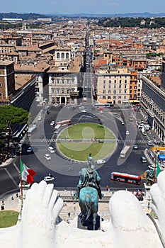 Panorama of Rome from Altar of Fatherland in Rome photo