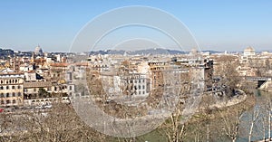 Panorama of Rome with Domes and the river Tiber