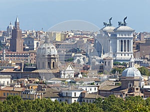 Panorama of Rome from the Gianicolo in Italy. photo