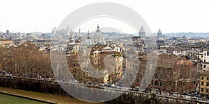 Panorama of Rome historic center, Italy