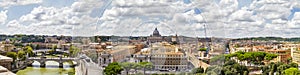 Panorama of Rome, Italy.