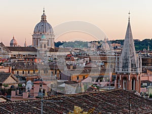 Panorama Rome san carlo al corso dome roof