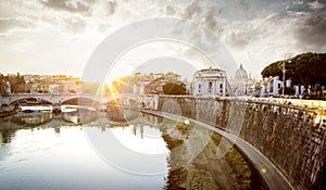 Panorama of Rome and Vatican, Italy