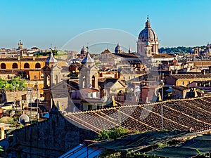 Panorama Rome view san carlo al corso dome