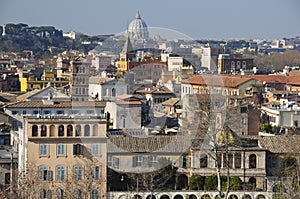 Panorama of Rome with view of San Pietro photo