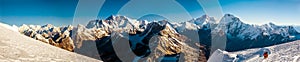 Panorama of Roof of the World Everest and other highest Peak