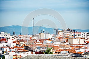 Panorama and roofs of Madrid view towards Faro de Moncloa photo