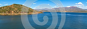 Panorama of Roosevelt Lake in Sonoran Desert of Arizona