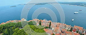 Panorama of Rooves of the old Town of Rovinj Croatia photo