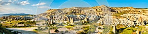 Panorama of Rose Valley at Goreme National Park in Turkey