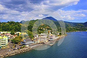 Panorama of Roseau, Dominica, Caribbean photo