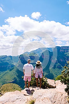 Panorama route Soute Africa, Blyde river canyon with the three rondavels,impressive view of three rondavels and the