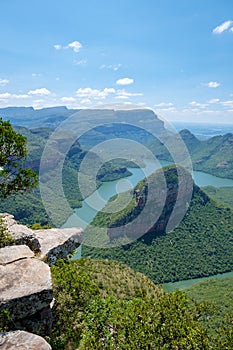 Panorama route Soute Africa, Blyde river canyon with the three rondavels,impressive view of three rondavels and the