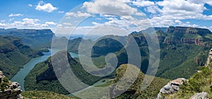 Panorama route Soute Africa, Blyde river canyon with the three rondavels,impressive view of three rondavels and the