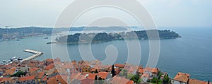 Panorama of Rovinj old town showing Christina Island, on the Adriatic Coast