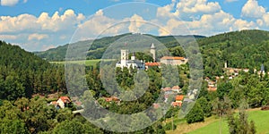 Panorama of Rozmberk town in Czech republic