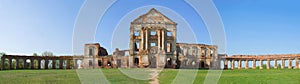 Panorama of the ruins of the ancient palace. Belorussia