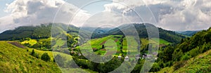 Panorama of a rural area in mountains