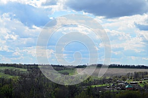 Panorama of the rural landscape in the early summer