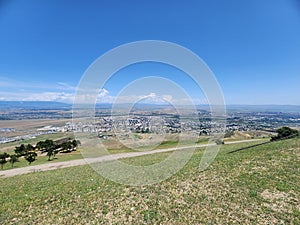 Panorama of Rustavi - a grassy hillside, Georgia