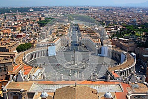 Panorama of Saint Peters Square in Rome